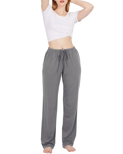 Image of BAMBOO COOL Women's Pajama Pants Comfy Lounge Sleep Bottoms with Pockets Stretch Drawstring Casual Pj Pants