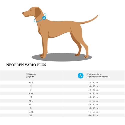 Hunter Hundehalsung NEOPREN Vario Plus, Farbe: Lavendel/grau, strapazierfähiges Nylon, weiche Neoprenpolsterung, stufenlos verstellbar, mit Zugentlastung, pflegeleicht, komfortabel, Größe: S-M/2,0