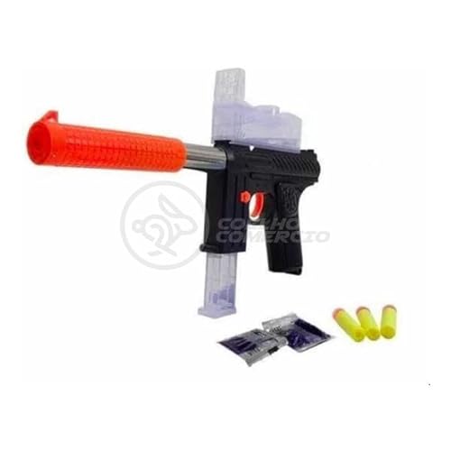 Arma Pistola de Pressão N-808 Atira Dardos e Orbeez Bolinha de Gel + Dardos e Bolinhas
