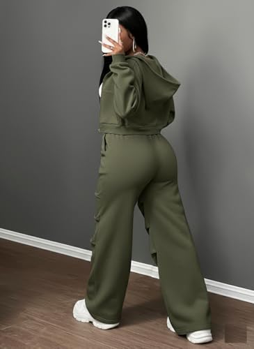 Image of Q - RIOUS Women's Baggy Mid Waisted Lounge Sweat Pants with Drawstring Athletic Flared Joggers with Pockets