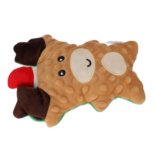 BUGUUYO 耐久性インデストラクタブルドッグトイ 耐噛みぬいぐるみ 犬用ジンジャーブレッドマン トナカイぬいぐるみ 音が鳴る子犬用おもち
