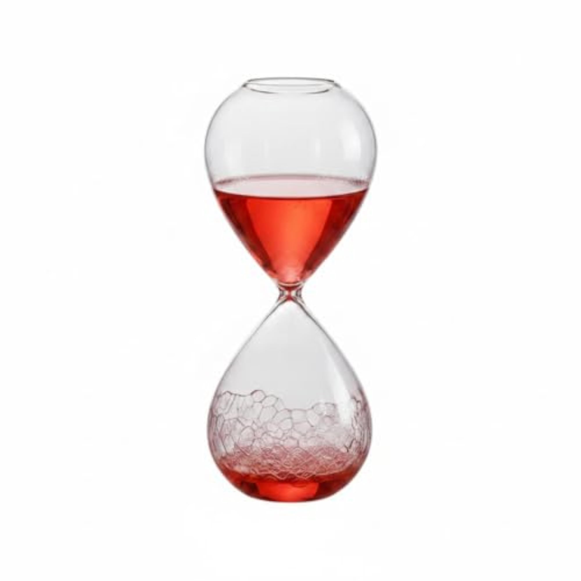 Bubble Hourglass Teardrop-Shaped Decorative Timer, Red