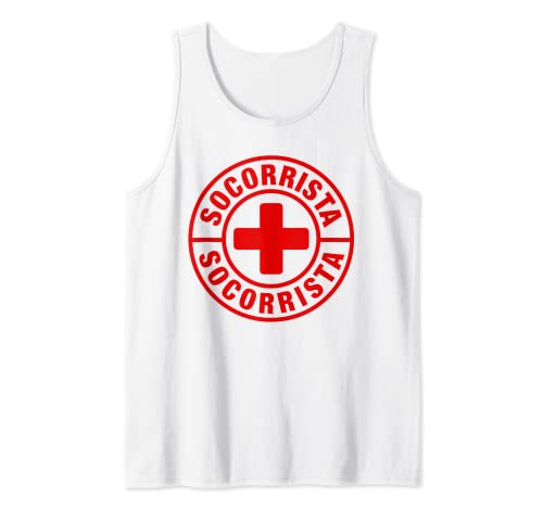 Camiseta Socorrista Trabajar Playa Socorro Piscina Nadar SOS Camiseta sin Mangas