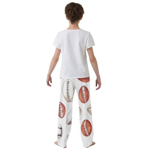 ZZXXB Funny Football Boys Long Pants Soft Trousers Elastic Waist Kids Lounge Bottoms with Pockets S-XL3