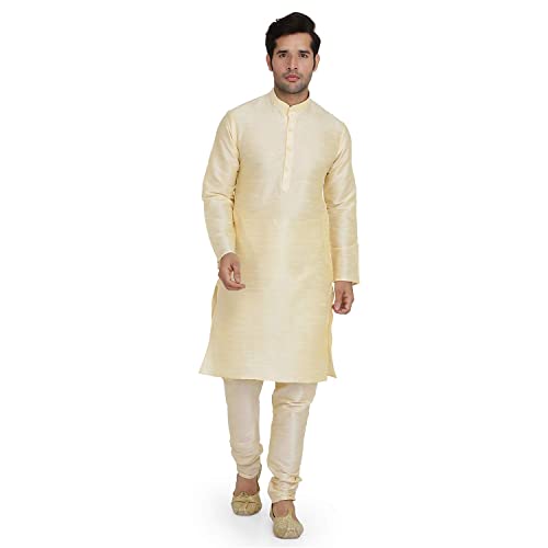 Image of Royal Kurta Men's Silk Blend Kurta & Churidaar Pyjama Set