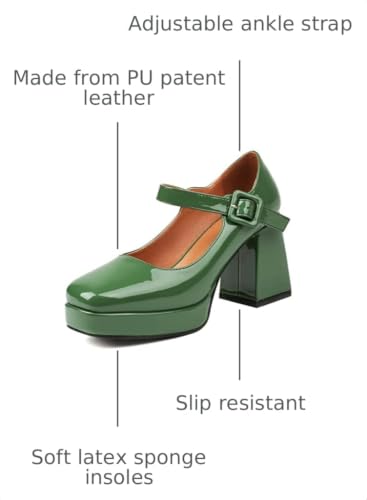 Image of Women's Mary Jane Platform Heels Chunky Block Heel Pumps