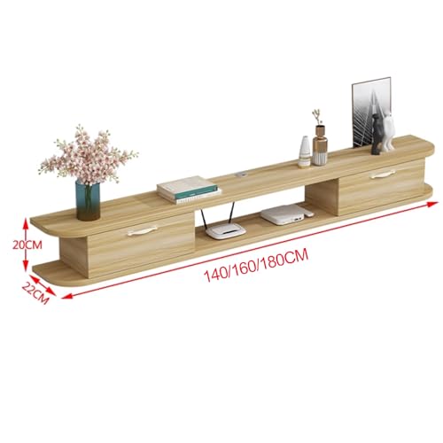 Console multimédia en bois meuble TV mural pour ranger le salon - 2