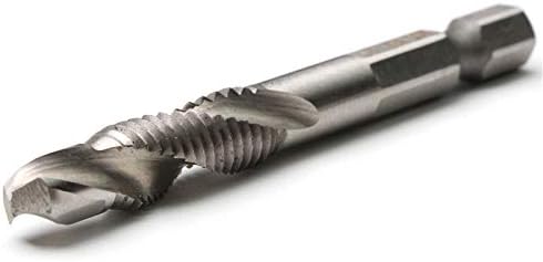 M3-M10 HSS Tap Drill Bit Tap Countersink Deburr 6PCS Metric Combination 1/4 in Quick Change Hex Screw Twist Drill Tool