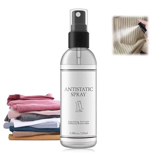 Antistatisches Spray, 100ml Elektrostatisches Spray, Reduziert Statische Aufladung, Antistatik Spray Kleidung, Antistatik Spray Für Kleidung, Textilien, Möbel Und Auto, Reduces Static Charge
