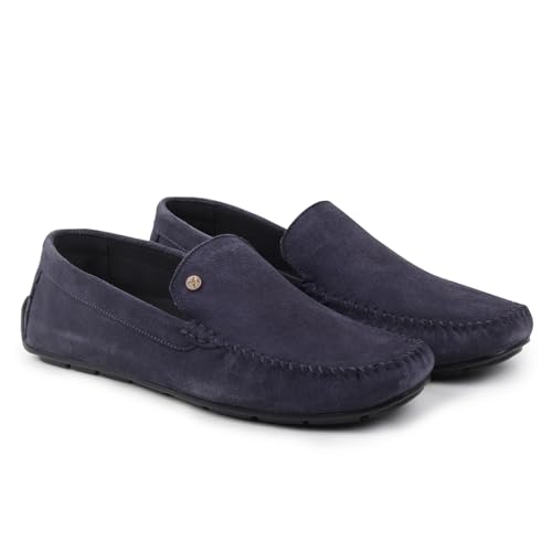 Image of YOHO Loafers for Men | Leather Slip-On Loafers | Stylish, Flexible Shoes with Footpharma Footbed | Comfortable Party, Office & Casual Footwear | Lofos 001