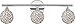 Quoizel PCSR8603C Shimmer Vanity, 3-Light 120 Total Watts, Polished Chrome