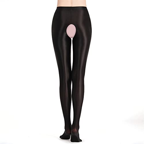 Image of cloudmall Women Sexy Semi Opaque Pantyhose Running Tights Yoga Leggings Oil Shiny Stocking
