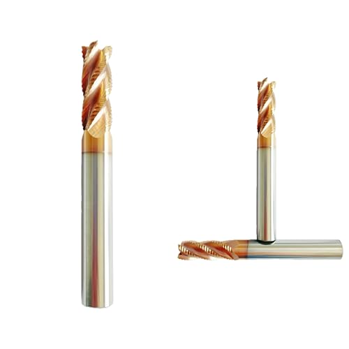 Image of 1pcs Carbide Roughing End Mill - 4 Flute - 1 /4'' Shk Dia, 1 /4'' *3 /4 inch*2'' Oal - for Alloy Steels /Hardened Steels