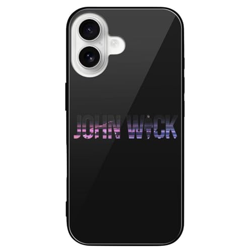 iPhone 16ケース iPhone 16カバー ジョン ウィック スマホケース 強化ガラス 互換性のある 保護ケース 人気 耐衝撃 ワイヤレス充電対応