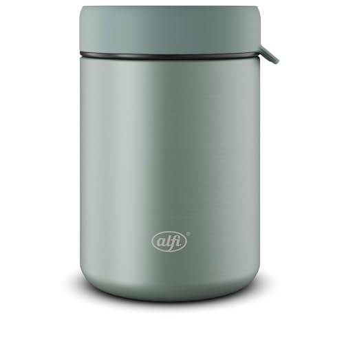 alfi ISO FOOD MUG 350 ml, verde mate, recipiente térmico de acero inoxidable para alimentos, recipiente aislante para sopas, ensaladas, cereales para llevar, mantiene el calor durante 5 horas, frío