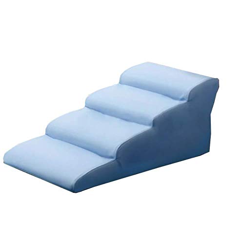 ペット用階段(高床対応) アクセスステップ 4段 犬用階段 猫やペット用高床ベッドに上るための階段 自宅やポータブル旅行用 耐荷重50kg ペット犬用ランプ(Blue)