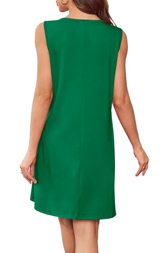 Image of BKRIVE Womens Lightweight Sleeveless Summer Dresses | Lace Yoke Neckline, Figure-Flattering for All Shapes - Ideal Beach Cover-Up & Hot-Weather Travel Essential
