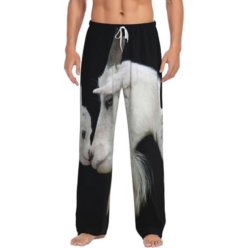 Pantalon de pyjama en flanelle homme au motif chèvre et mère confortable