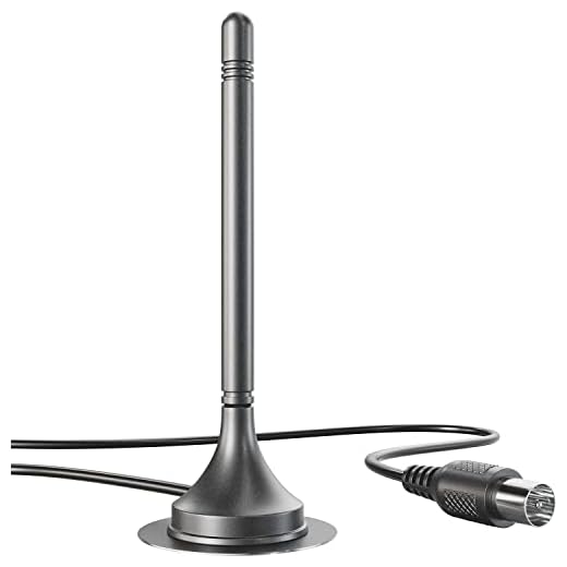 KabelDirekt – Antenne TNT HD DVB-T2 HD/DVB-T pour Une Réception numérique maximâle avec Pied magnétique Stable et Câble DE 3 m pour Tous Les Récepteurs TNT DVB-T2/DVB-T – Version Fine