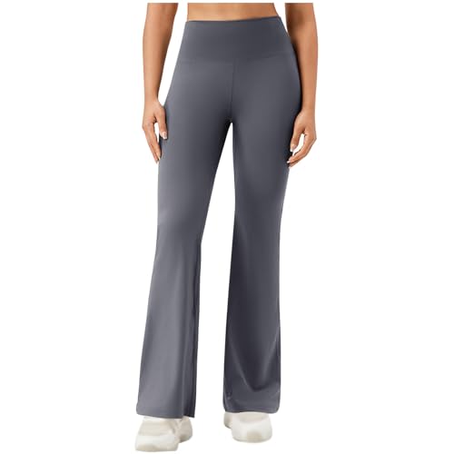 Women's Bootcut Yoga Pants Casual Workout Flare Leggings High Waist Wide Leg Lounge Pant Tummy Control Basic Trouser(Gray,Medium)