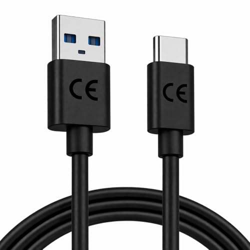 Image of 33W Turbo Charging USB A to C Data Cable for Motorola Edge 60 Fusion /Edge 50 Fusion /Edge 50 Ultra /50 Pro /Razr 50 Ultra /G45 /G54 /G64 /E40 /G35 /Edge 40 Neo & Support Other USB-C Devices - Black
