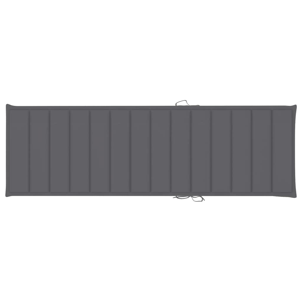 Leżak ogrodowy z litego drewna akacjowego z nakładką, regulowane oparcie i podnóżek, rolki, wysuwana półka, 200 x 68 x 30/86 cm, na taras, balkon, basen, do ogrodu