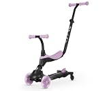 Design convertibile 5 in 1: si trasforma facilmente tra una bici da corsa, una bici da passeggio, uno scooter seduto e uno scooter in piedi, crescendo con bambini da 1 a 6+ e supportando ogni fase dello sviluppo iniziale della guida.