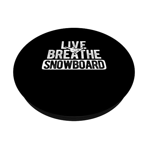 Snowboarding For A Snowboarder PopSockets Swappable PopGrip, Black - Image 2