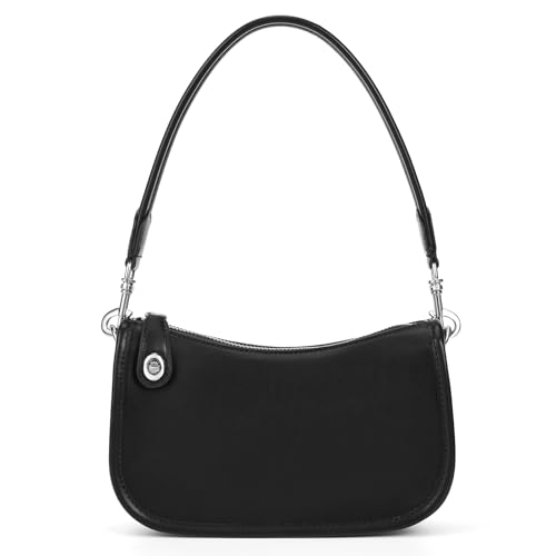 jingyuKJ Shoulder Bag Purses for Women - Small Handbags PU Leather Shoulder Purse Trendy Designer Underarm Bags, Black, Shoulder Bag