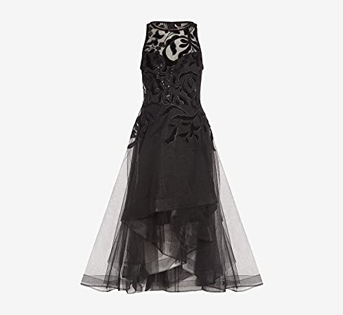 Image of Adrianna Papell Women's Halter Velvet Tulle Dress