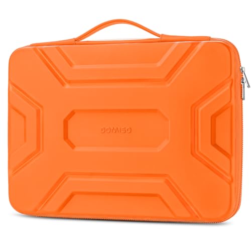 Image of DOMISO 14 inch Laptop Sleeve with Handle, Shockproof & Waterproof EVA Protective Laptop case, Hard Laptop Sleeve for 14 inch HP Dell Asus Lenovo Laptop, Orange