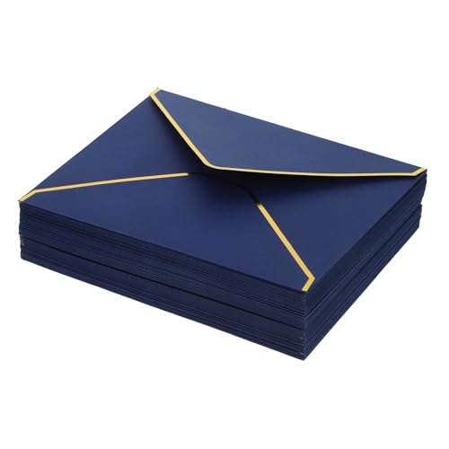 Enveloppes à rabat V avec bordure dorée papier épais mariage lot de 50