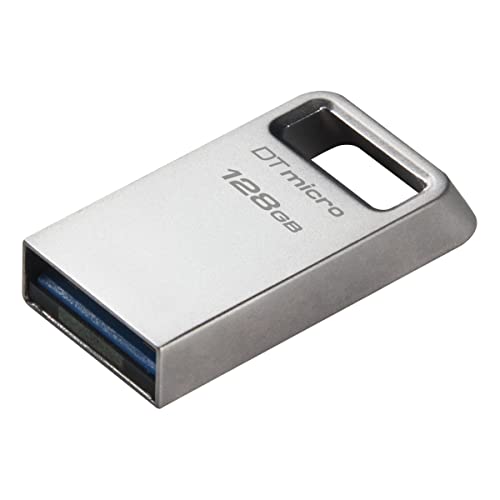 Kingston DataTraveler Micro USB Stick 128GB 200MB/s Metall USB 3.2 Gen 1 - DTMC3G2/128GB, silber