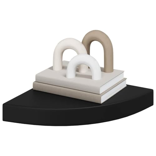 Étagère d'angle flottante noir 25cm support de présentation - 6