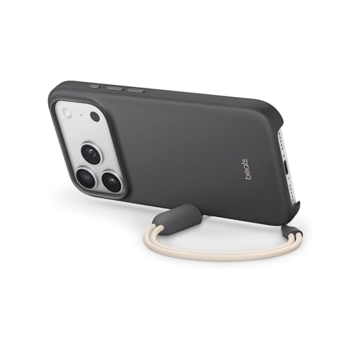 Beats Custodia Cavalletto per iPhone 17 Pro con MagSafe e Controllo fotocamera, cordino che funge da supporto integrato, finitura opaca, fodera in microfibra – Grigio granito