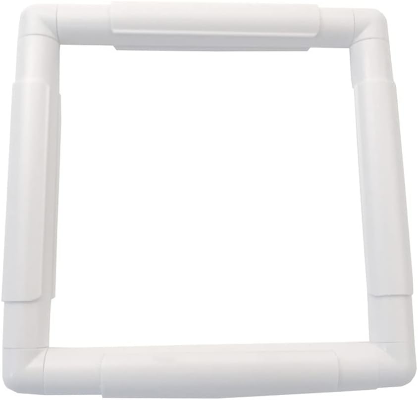 8 X 8" White Plastic Cross Stitch Frame Square Embroidery Hoop DIY Sewing Tools Sewing Hoop Handhold Craft Clip Embroidery Snap Frame Hoop for Cross Stitching Quilting