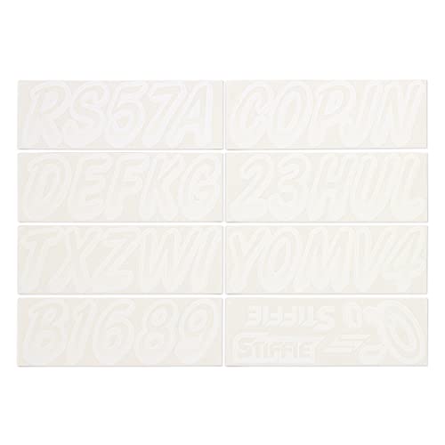 Image of Stiffie WHIPLINE 3 inch Alpha-Numeric Registration Identification Numbers Stickers Decals for Boats & Personal Watercraft (Transparent /White)