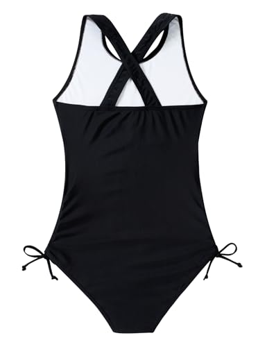 Image of BFUSTYLE Girls Swimsuit One Piece Bathing Suit 4-13 Years Sleeveless Beach Swimwear