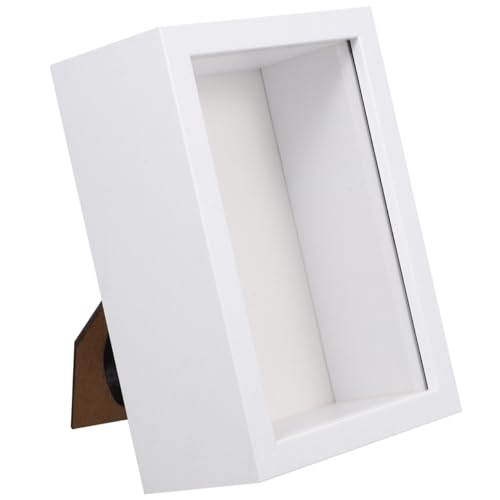 Cabilock - Marco para especímenes de insectos, caja de cristal blanca, marco decorativo artesano para flores secas y objetos profundos resistentes para decoración interior