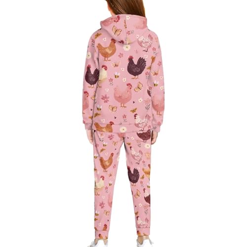 Girls Sweatshirts Size 7-14 Years Old 2 Piece Sweatshirt Set for Kids Long Sleeve Pullover Top and Sweatpants3