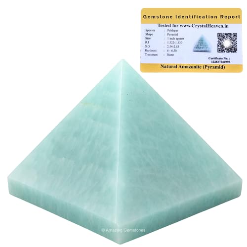 Image of Amazonite Pyramid - 2 inch Inch Crystal Pyramid for Positive Energy, Vastu, Reiki, Feng Shui and Chakra Healing Energy Balancing