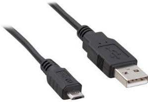 Dynex Micro USB Cable with a Micro USB connector on the left and a standard USB-A connector on the right.