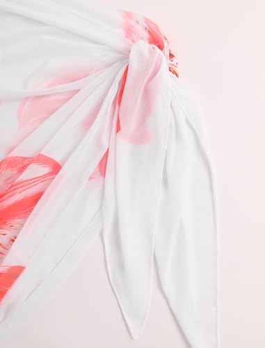 Image of ZAFUL Boho Beach Cover Ups for Women Sarong Coverups Sheer Bikini Chiffon Wraps Skirts for Swimwear