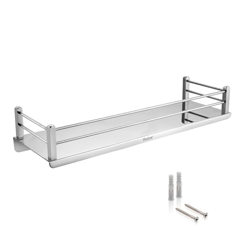Image of Ruhe Stainless Steel Multipurpose Shelf for Bathroom Organizer | 12 Inches | Stand for Wall | Wall Storage Shelf | Toilet /Bathroom Self Rack for Essential | Silver