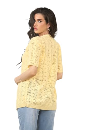Image of Loxdonz Women's Short Sleeve Cropped Cardigan Sweaters Open Front Bolero Short Shrugs for Women