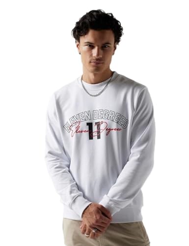 11 Degrees Sudadera Crew Streetwear - White S