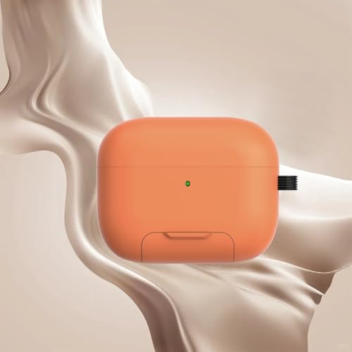 Funda rígida para AirPods 4 carcasa de silicona con soporte color naranja 2024