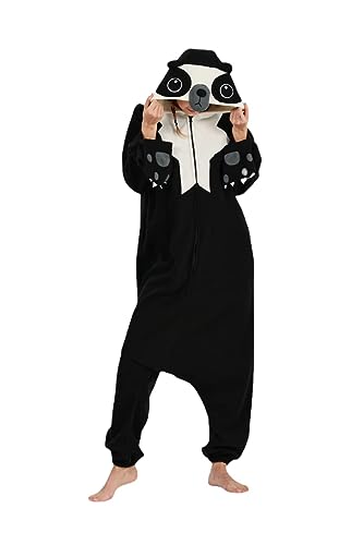 SimZoo Pijama enterizo de animal para adultos, para hombres y mujeres, disfraz de Halloween, cosplay, ropa de dormir unisex de una pieza, ropa de hogar, oso andino, talla M