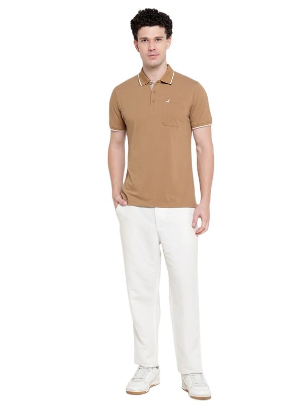Image of AMERICAN CREW Polo Collar T-Shirt for Men with Pocket