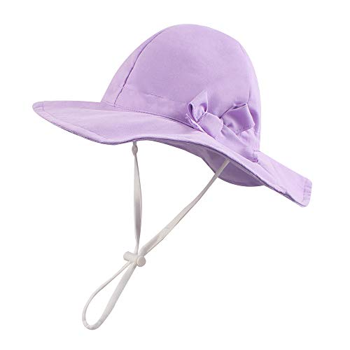 Baby Sun Hat Girls Floppy Bucket Hat Summer Toddler Outdoor Cap For Swim Beach (Purple, 54Cm/21.3"(4-6T)) #TOP17